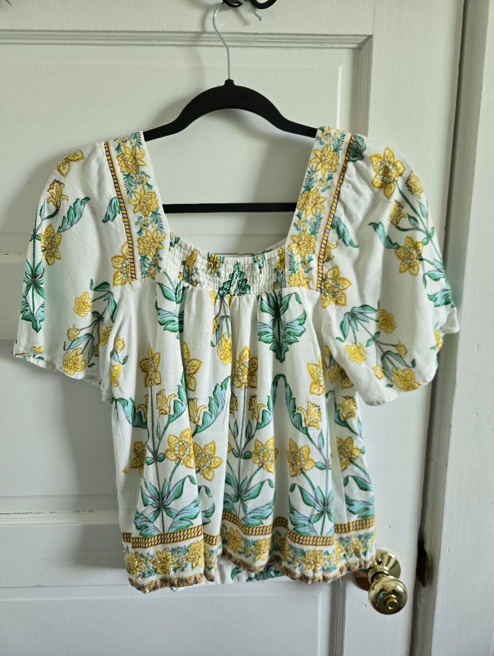 Draper James RSVP Womens floral square neck linen blend blouse size S - Picture 4 of 8